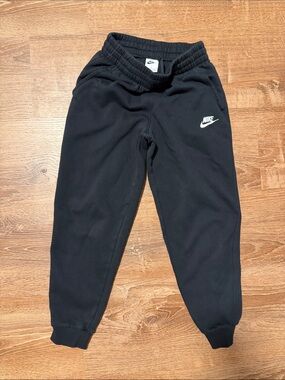 Nike Kids Black Joggers with White Logo